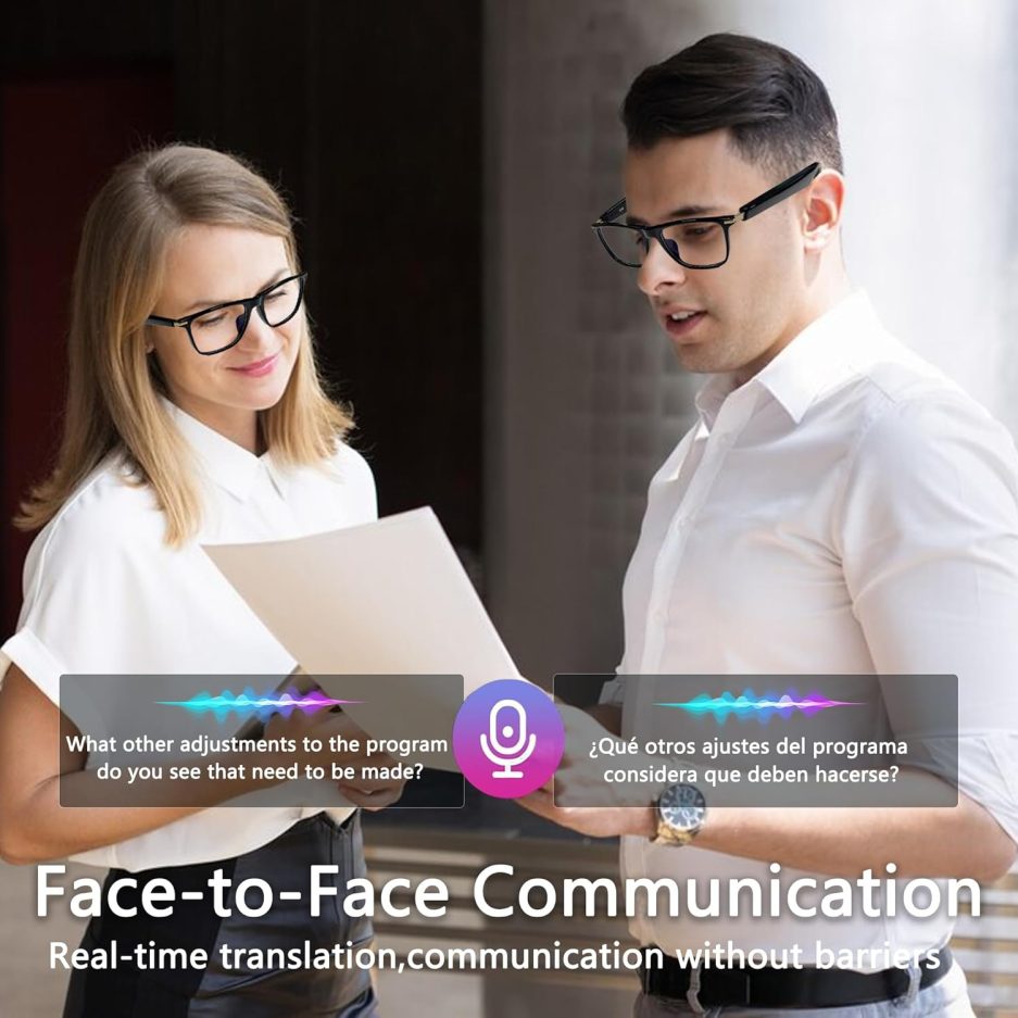 AI Smart Glasses,AI Chat Deepseek R1 and Gemini-2.5 with 164 Translations Supported,Bluetooth Glasses for Men Women,Music Playback & Hands-Free Calling,Physical Color Changing Lens,IP67 Waterproof - Image 3
