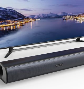 Sound Bar for Smart TV, Soundbar TV Speakers with Customized Bass Reflector, Compact Design and Easy Set up, Home Audio Surround Sound System for TV PC Projector, Wall Mountable